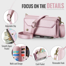 Load image into Gallery viewer, Casekis Cardholer Zipper Wallet Crossbody Phone Case Pink
