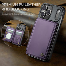 Load image into Gallery viewer, Casekis RFID Cardholder Wallet Phone Case Purple
