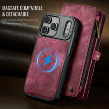 Load image into Gallery viewer, Casekis Wrist Strap Zipper Wallet Phone Case Red
