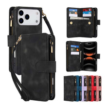 Load image into Gallery viewer, Casekis Crossbody 9 Card Holder Phone Case Black
