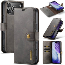 Load image into Gallery viewer, Casekis Detachable Leather Wallet Phone Case Gray
