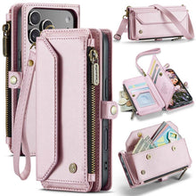Load image into Gallery viewer, Casekis Cardholer Zipper Wallet Crossbody Phone Case Pink
