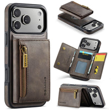 Load image into Gallery viewer, Casekis RFID Magnetic Detachable Leather Wallet Phone Case Coffee

