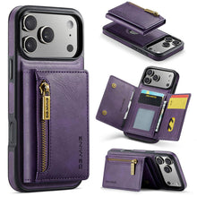Load image into Gallery viewer, Casekis RFID Magnetic Detachable Leather Wallet Phone Case Purple

