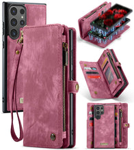 Load image into Gallery viewer, Casekis Wrist Strap Zipper Wallet Phone Case Red
