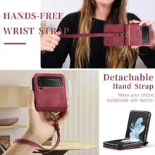 Load image into Gallery viewer, CASEKIS Retro Phone Case with Wrist Strap For Galaxy Z Flip 4 5G
