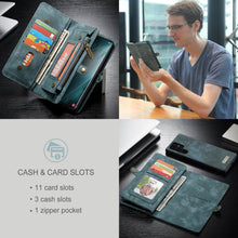 Load image into Gallery viewer, Casekis Zipper Wallet PU Leather Case Blue
