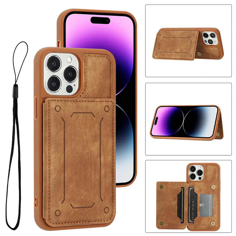 Casekis Magnetic Cardholder Phone Case Brown