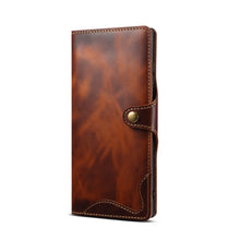 Load image into Gallery viewer, Casekis Genuine Cowhide Leather Button Flip Phone Case For Galaxy S22 Ultra 5G
