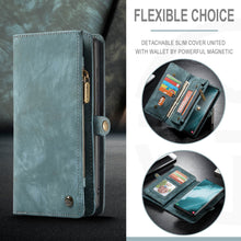 Load image into Gallery viewer, Casekis Zipper Wallet PU Leather Case Blue
