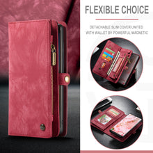 Load image into Gallery viewer, Casekis Zipper Wallet PU Leather Case Red
