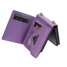 Load image into Gallery viewer, Casekis Crossbody Strap Leather Magnetic Wallet Case For Galaxy Z Flip 3 5G
