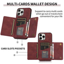 Load image into Gallery viewer, Casekis Wallet Case Tri-fold Cardholder Phone Case Red Wine
