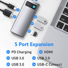 Load image into Gallery viewer, 5 in 1 USB C Hub Docking Station
