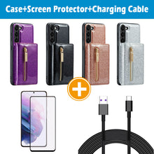 Load image into Gallery viewer, Casekis Glitter Cardholer Magnetic Phone Case for Galaxy S23 5G
