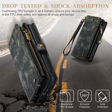 Load image into Gallery viewer, Casekis Wrist Strap Zipper Wallet Phone Case Black
