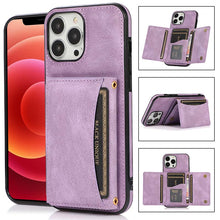 Load image into Gallery viewer, Casekis Wallet Case Tri-fold Cardholder Phone Case Purple

