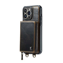 Load image into Gallery viewer, Casekis Zipper Crossbody Wallet RFID Phone Case Coffee
