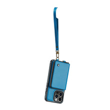 Load image into Gallery viewer, Casekis Zipper Crossbody Wallet RFID Phone Case Blue

