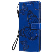 Load image into Gallery viewer, Casekis Embossed Butterfly Wallet Phone Case Blue
