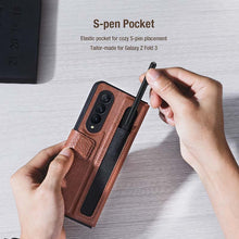 Load image into Gallery viewer, Casekis Leather Case With S-pen Slot for Galaxy Z Fold 3 5G
