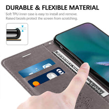 Load image into Gallery viewer, Casekis Embossed Butterfly Wallet Phone Case Gray
