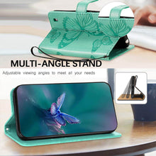 Load image into Gallery viewer, Casekis Embossed Butterfly Wallet Phone Case Green
