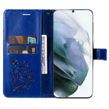Load image into Gallery viewer, Casekis Embossed Butterfly Wallet Phone Case Blue
