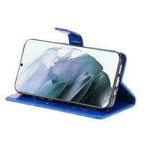 Load image into Gallery viewer, Casekis Embossed Butterfly Wallet Phone Case Blue
