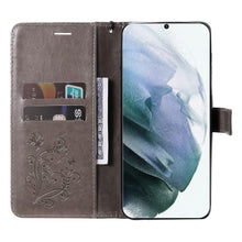 Load image into Gallery viewer, Casekis Embossed Butterfly Wallet Phone Case Gray
