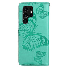 Load image into Gallery viewer, Casekis Embossed Butterfly Wallet Phone Case Green
