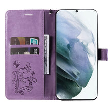 Load image into Gallery viewer, Casekis Embossed Butterfly Wallet Phone Case Purple

