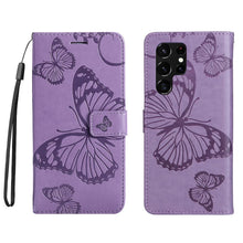 Load image into Gallery viewer, Casekis Embossed Butterfly Wallet Phone Case Purple
