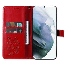 Load image into Gallery viewer, Casekis Embossed Butterfly Wallet Phone Case Red
