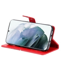 Load image into Gallery viewer, Casekis Embossed Butterfly Wallet Phone Case Red
