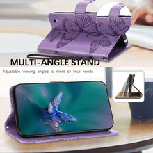 Load image into Gallery viewer, Casekis Embossed Butterfly Wallet Phone Case Purple
