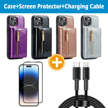 Lade das Bild in den Galerie-Viewer, Casekis Glitter Cardholer Magnetic Phone Case for iPhone 14
