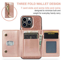 Load image into Gallery viewer, Casekis Glitter Cardholer Magnetic Phone Case Rose Gold

