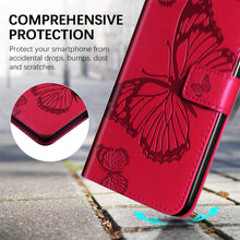 Load image into Gallery viewer, Casekis Embossed Butterfly Wallet Phone Case Red
