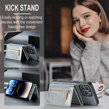 Load image into Gallery viewer, Casekis Glitter Cardholer Magnetic Phone Case Silver
