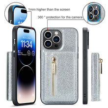 Load image into Gallery viewer, Casekis Glitter Cardholer Magnetic Phone Case Silver
