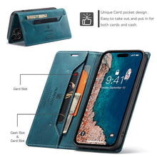 Load image into Gallery viewer, Casekis Retro RFID Wallet Phone Case Blue
