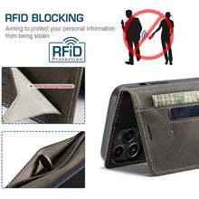 Load image into Gallery viewer, Casekis Retro RFID Wallet Phone Case Coffee
