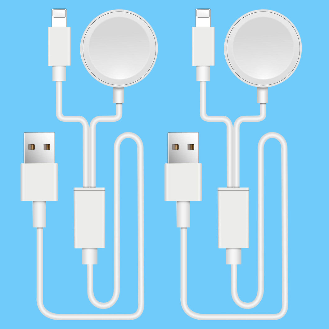 Charging Cable for iWatch, Phone & Pad Series, 2-in-1 Upgraded Version
