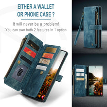 Load image into Gallery viewer, Casekis Leather Zipper Phone Case Blue
