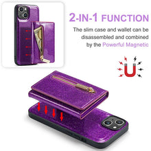 Lade das Bild in den Galerie-Viewer, Casekis Glitter Cardholer Magnetic Phone Case for iPhone 14
