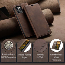Load image into Gallery viewer, Casekis Retro Wallet Case For iPhone 14 Pro
