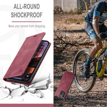 Load image into Gallery viewer, Casekis Retro RFID Wallet Phone Case Red
