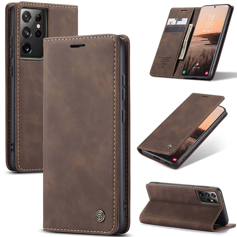 Casekis Retro Wallet Case For Galaxy S21 Ultra 5G